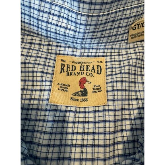 Red Head Large Tall Men’s Plaid Button Down Casual Shirt - Picture 3 of 9